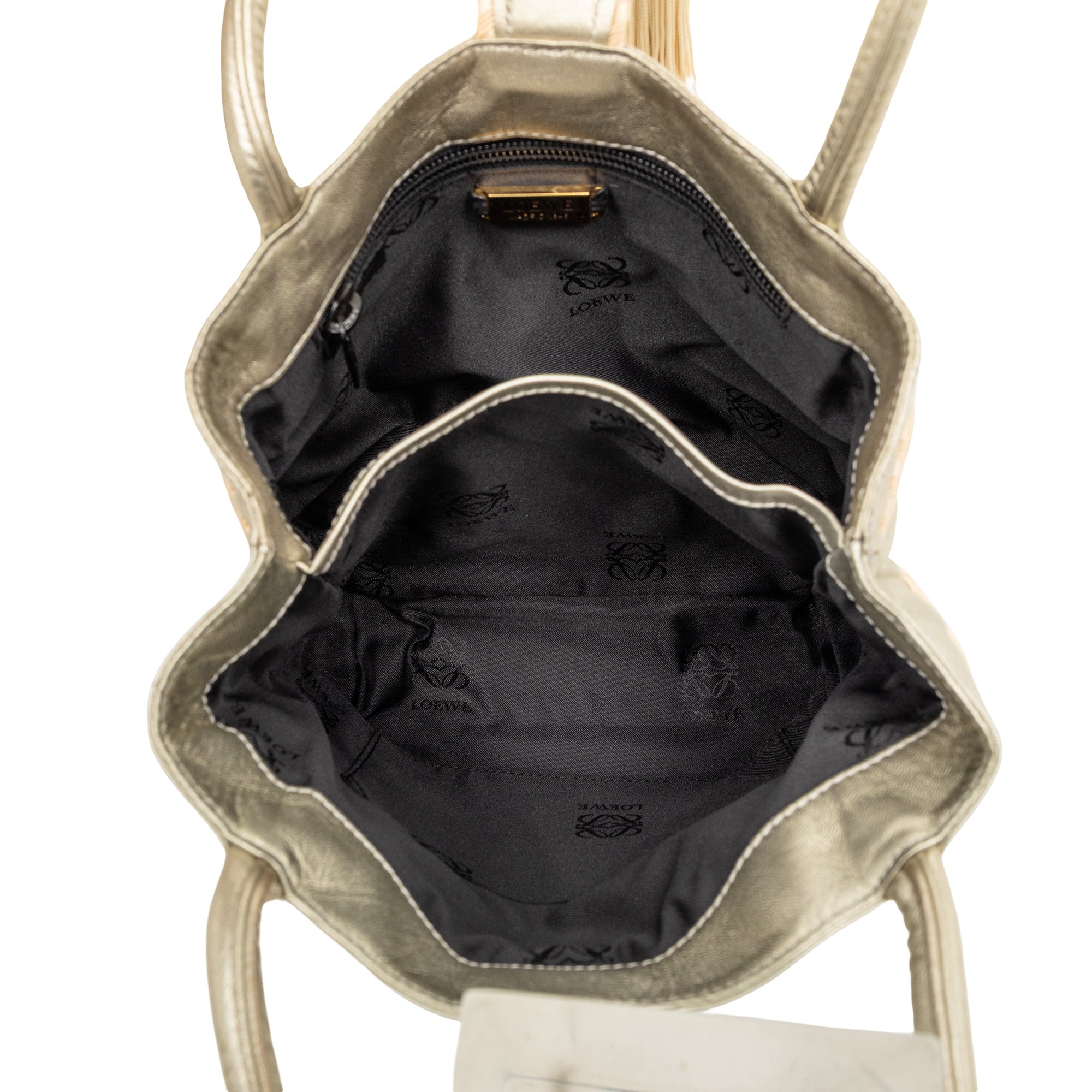 Metallic Leather Fringe Tassel Handbag - Image 4
