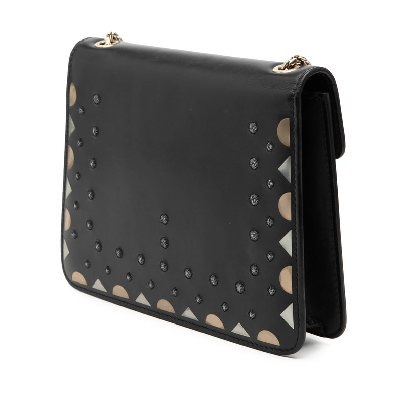 Small Studded Leather Laser Cut Square Serpenti Forever Chain Crossbody - Image 2
