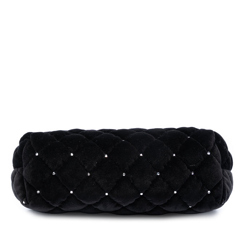 Quilted Velvet Diamante Wristlet Clutch - Image 3