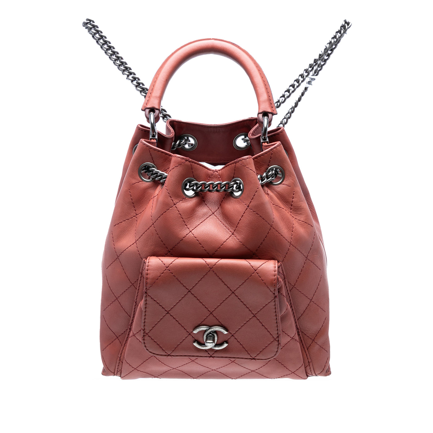 Medium Stitched Calfskin Urban Luxury Drawstring Backpack - Image 1