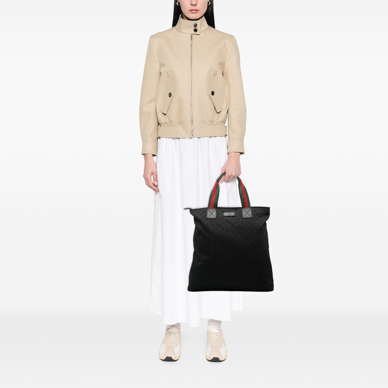 GG Canvas Web Vertical Tote - Image 7