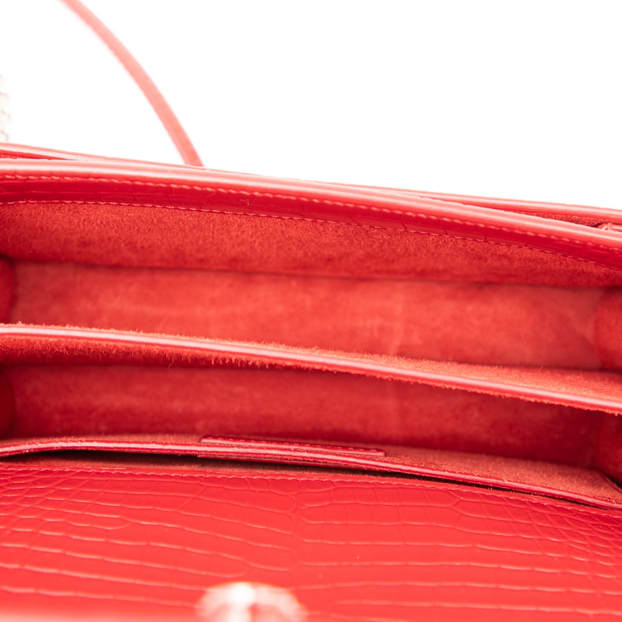 Medium Croc Embossed Leather Monogram Sunset Crossbody - Image 4