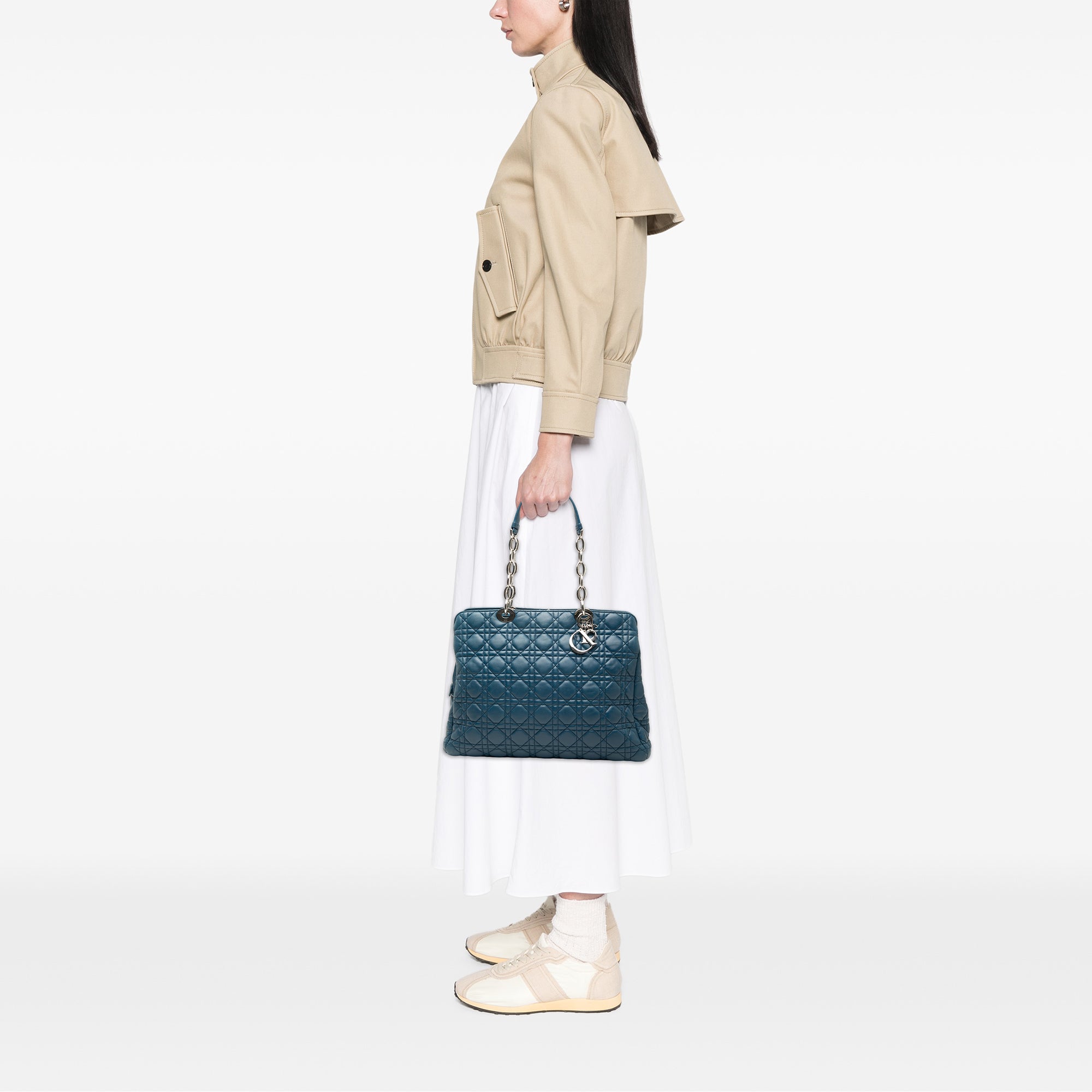Large Lambskin Cannage Soft Zipped Lady Dior Shopping Tote - Image 7