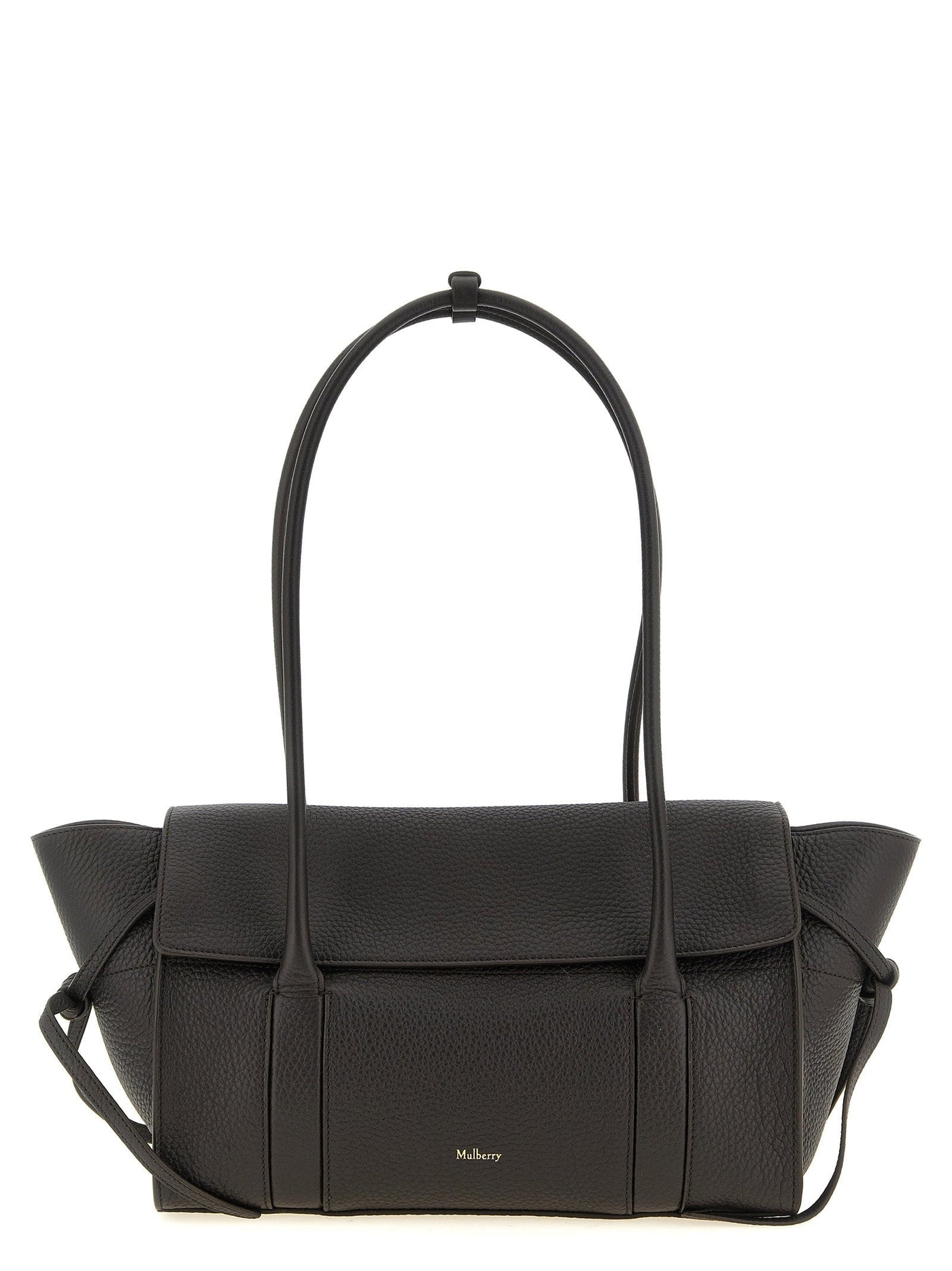 Mulberry Bayswater Shoulder Bag — Black Hammered Calf Leather