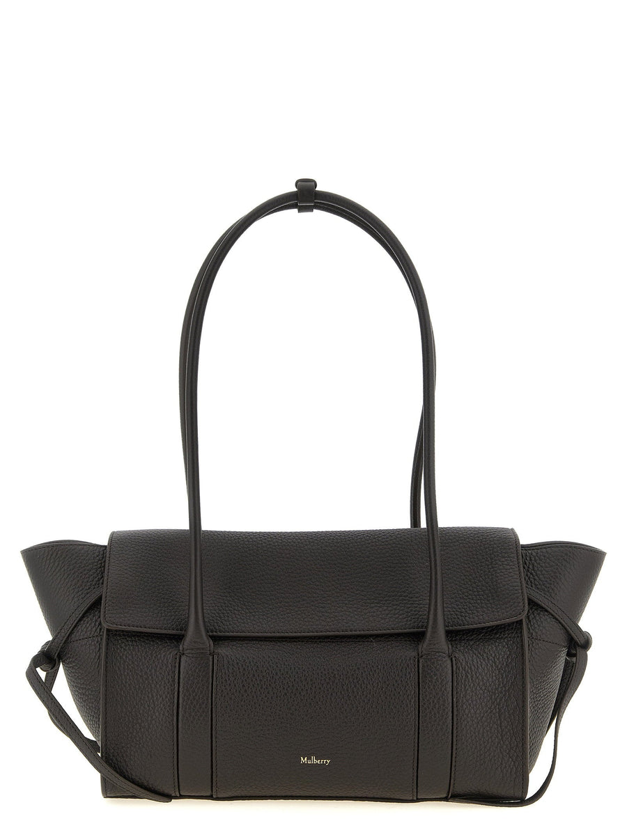 Mulberry Bayswater Shoulder Bag — Black Hammered Calf Leather
