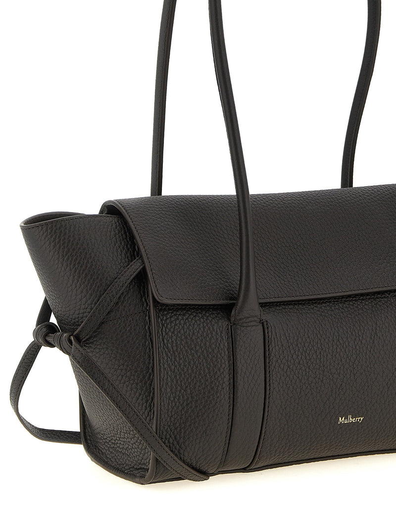 Mulberry Bayswater Shoulder Bag — Black Hammered Calf Leather