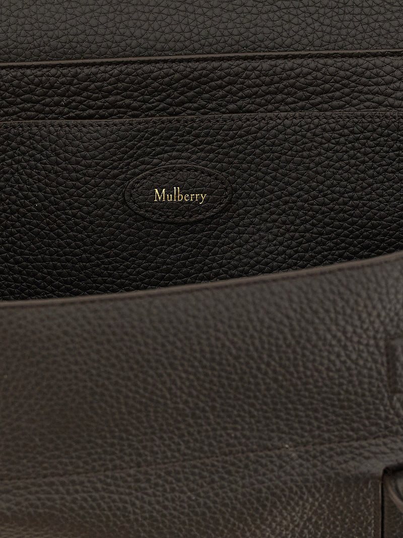 Mulberry Bayswater Shoulder Bag — Black Hammered Calf Leather