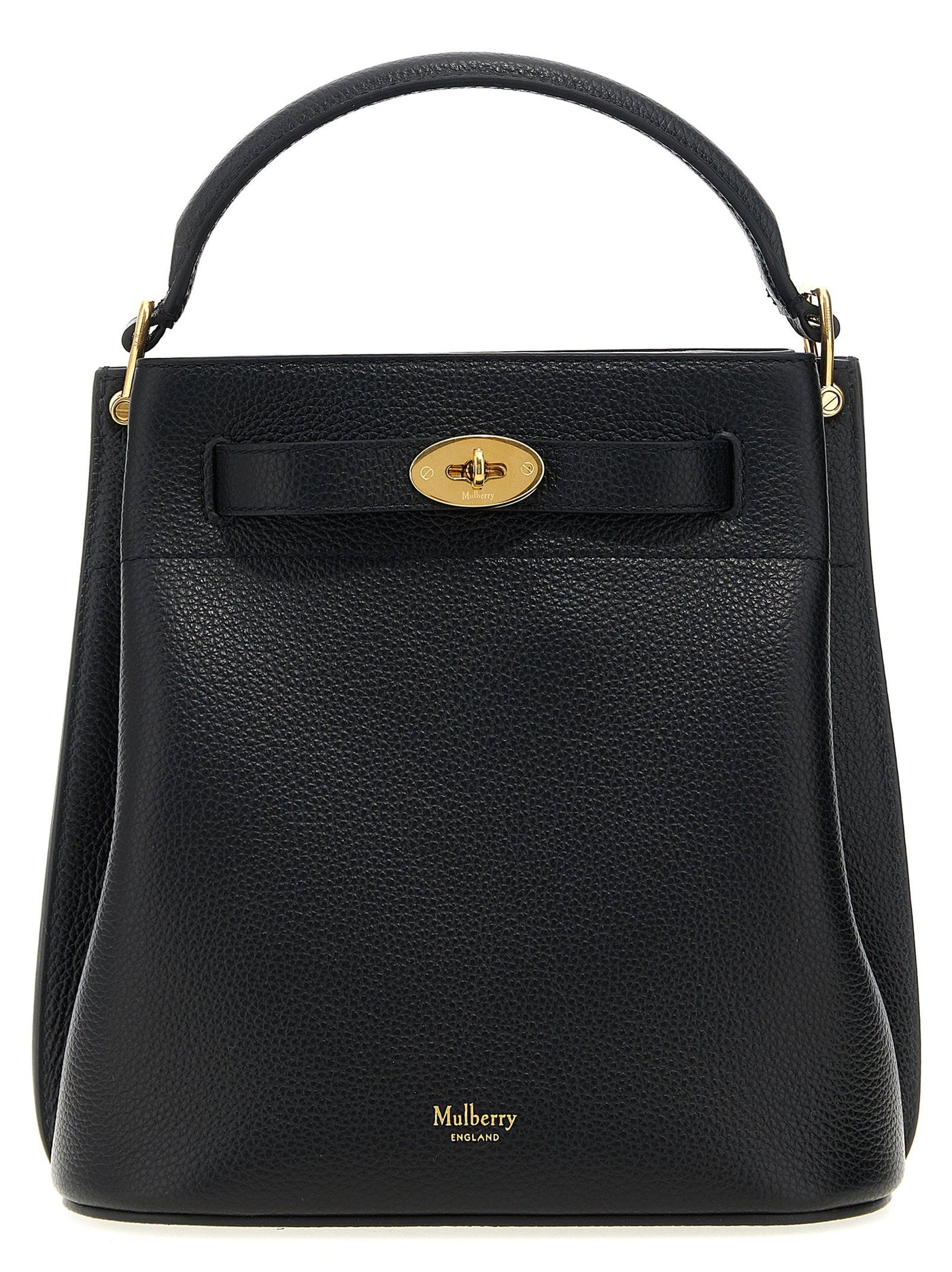 Mulberry Pebbled Leather Bucket Bag — Black