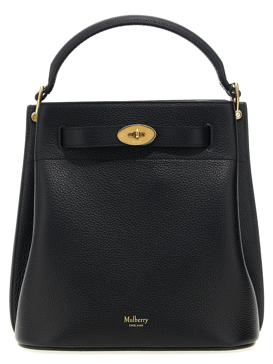 Mulberry Pebbled Leather Bucket Bag — Black