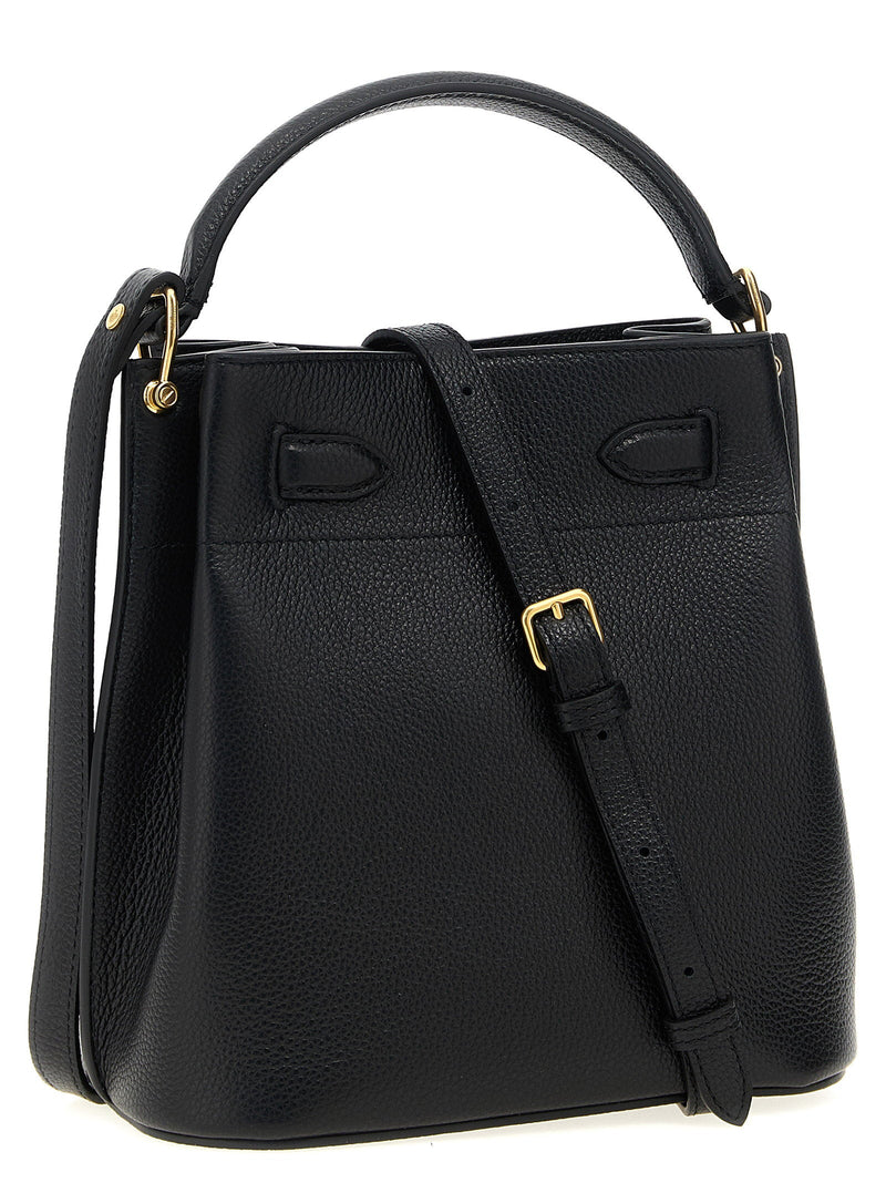 Mulberry Pebbled Leather Bucket Bag — Black
