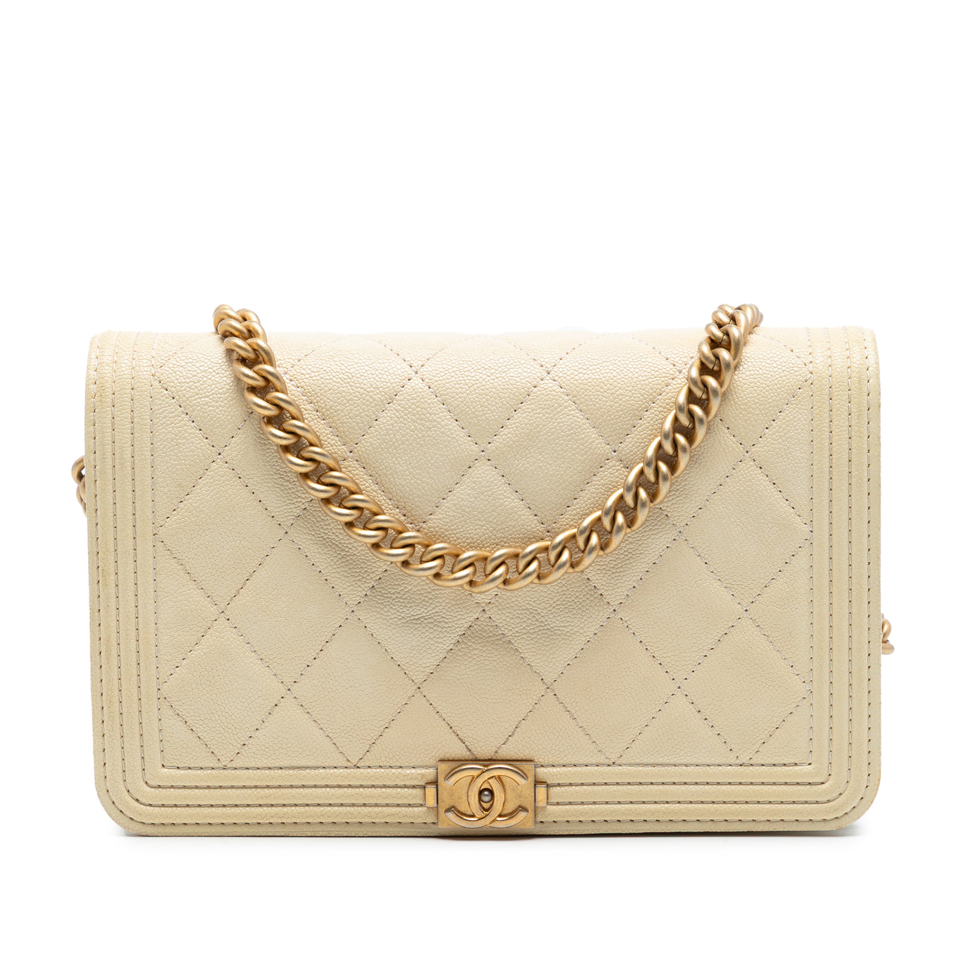 Quilted Caviar Boy Wallet on Chain - Image 1