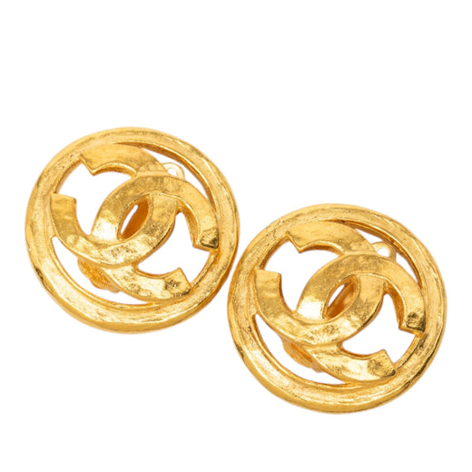 CC Gold Plated Round Clip on Earrings - Image 1