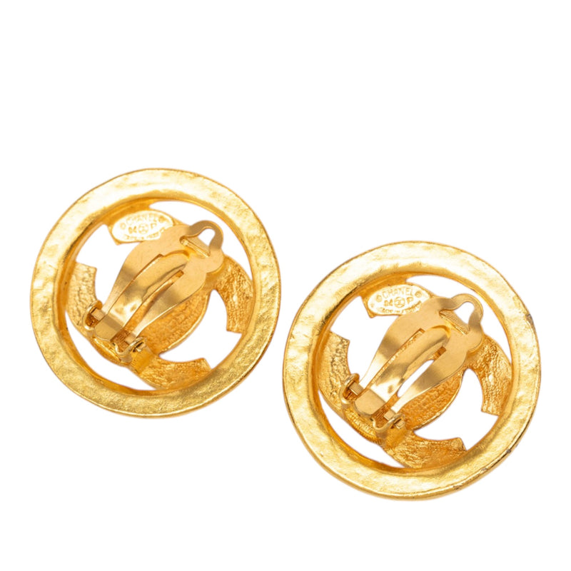 CC Gold Plated Round Clip on Earrings - Image 2