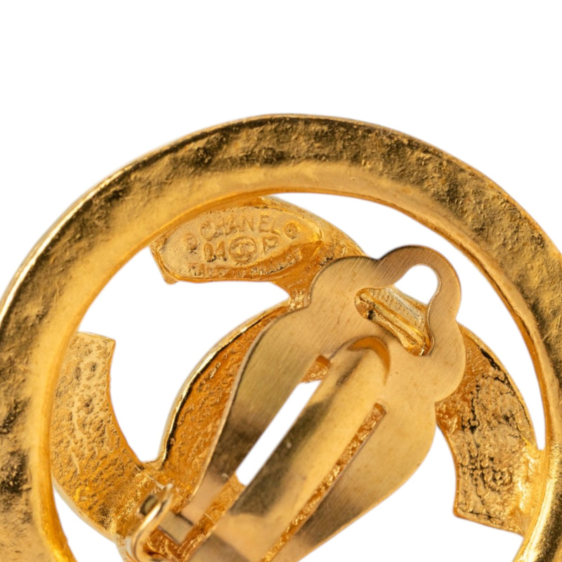 CC Gold Plated Round Clip on Earrings - Image 3