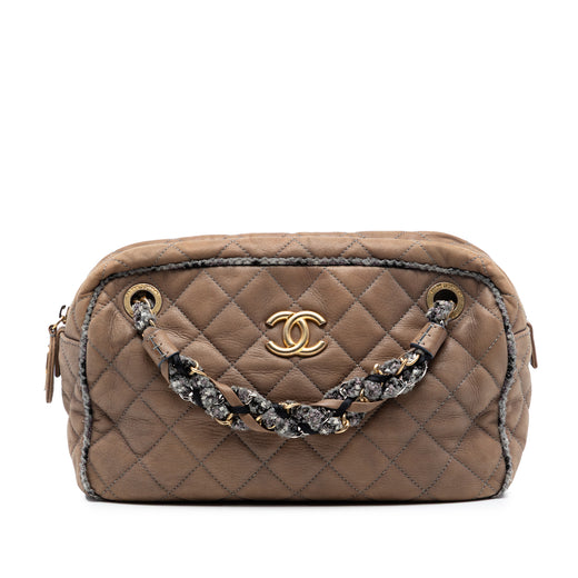 CC Quilted Iridescent Calfskin Tweed Bowler Bag - Image 1