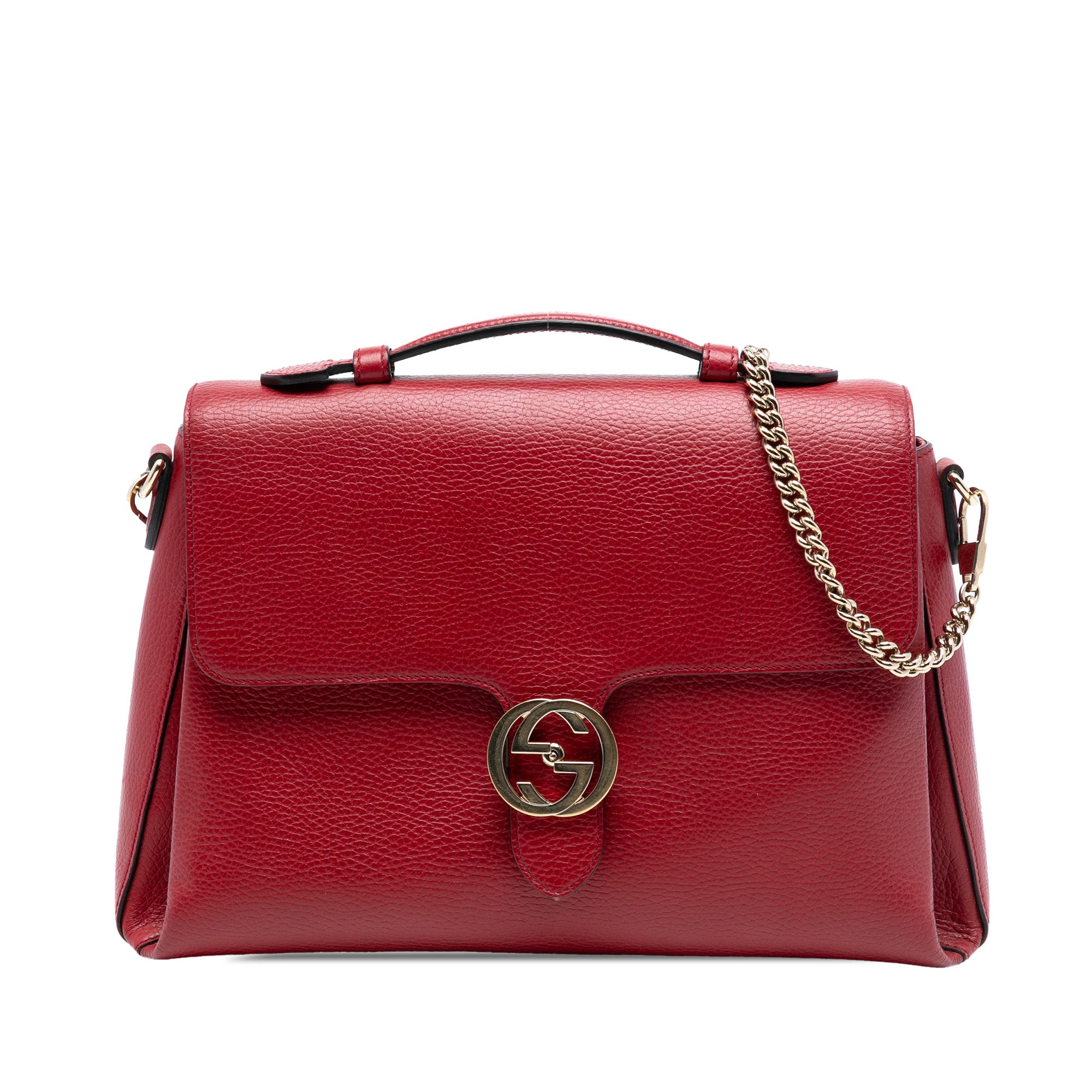 Medium Dollar Calf Interlocking G Satchel - Image 1