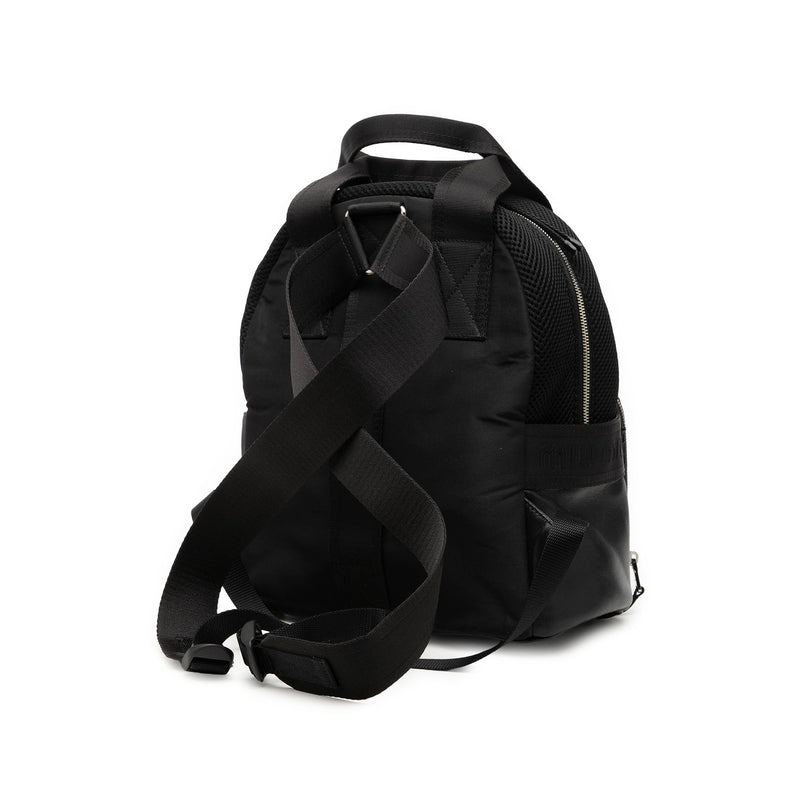Leather Trimmed Matelasse Crystal Embellished Nylon Backpack - Image 2