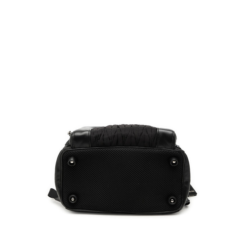 Leather Trimmed Matelasse Crystal Embellished Nylon Backpack - Image 3