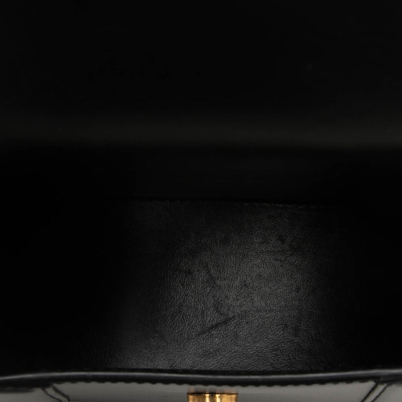 Small Shiny Box Calfskin Hourglass Top Handle Bag - Image 4