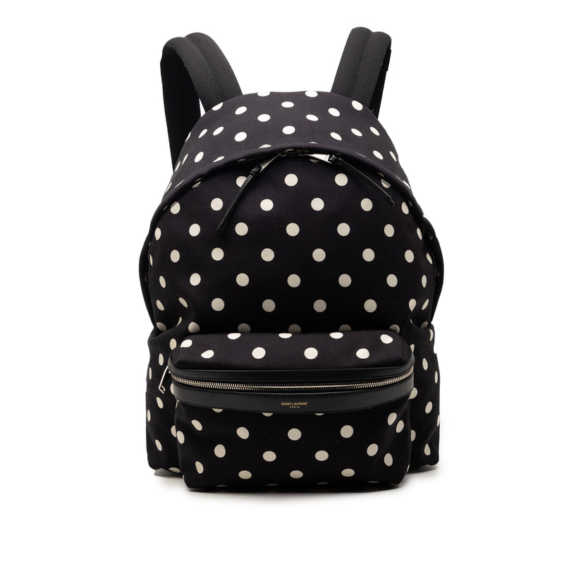 Canvas Polka Dot City Backpack