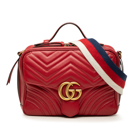 Small GG Marmont Matelasse Leather Top Handle Satchel - Image 1