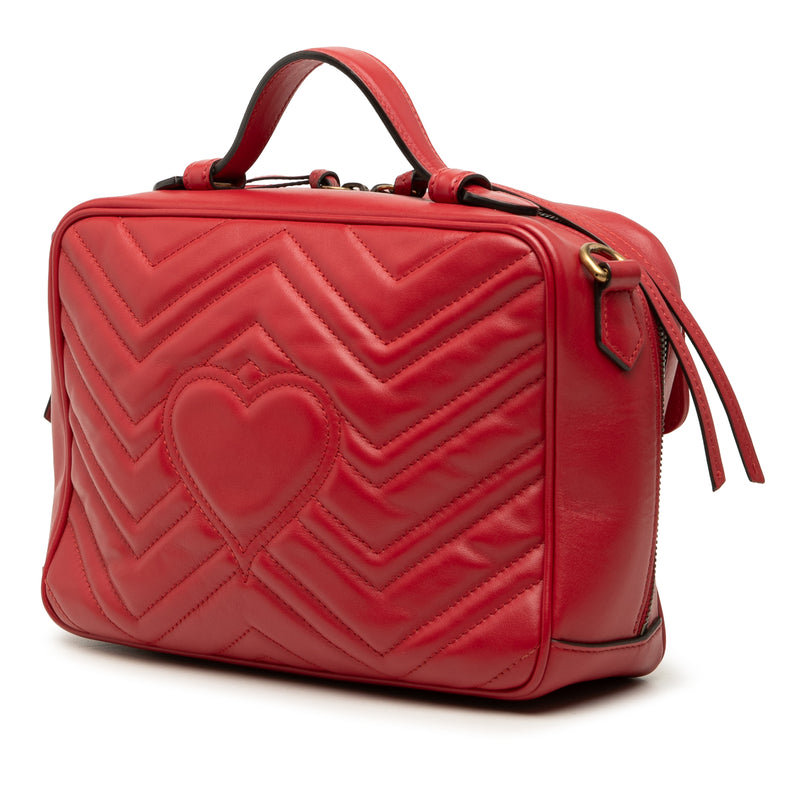 Small GG Marmont Matelasse Leather Top Handle Satchel - Image 2