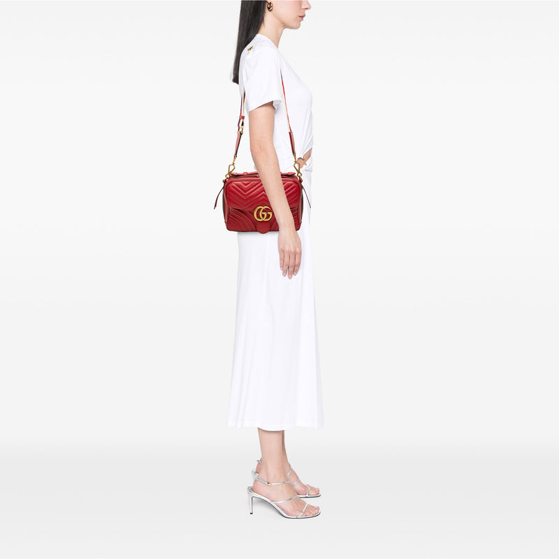 Small GG Marmont Matelasse Leather Top Handle Satchel - Image 6