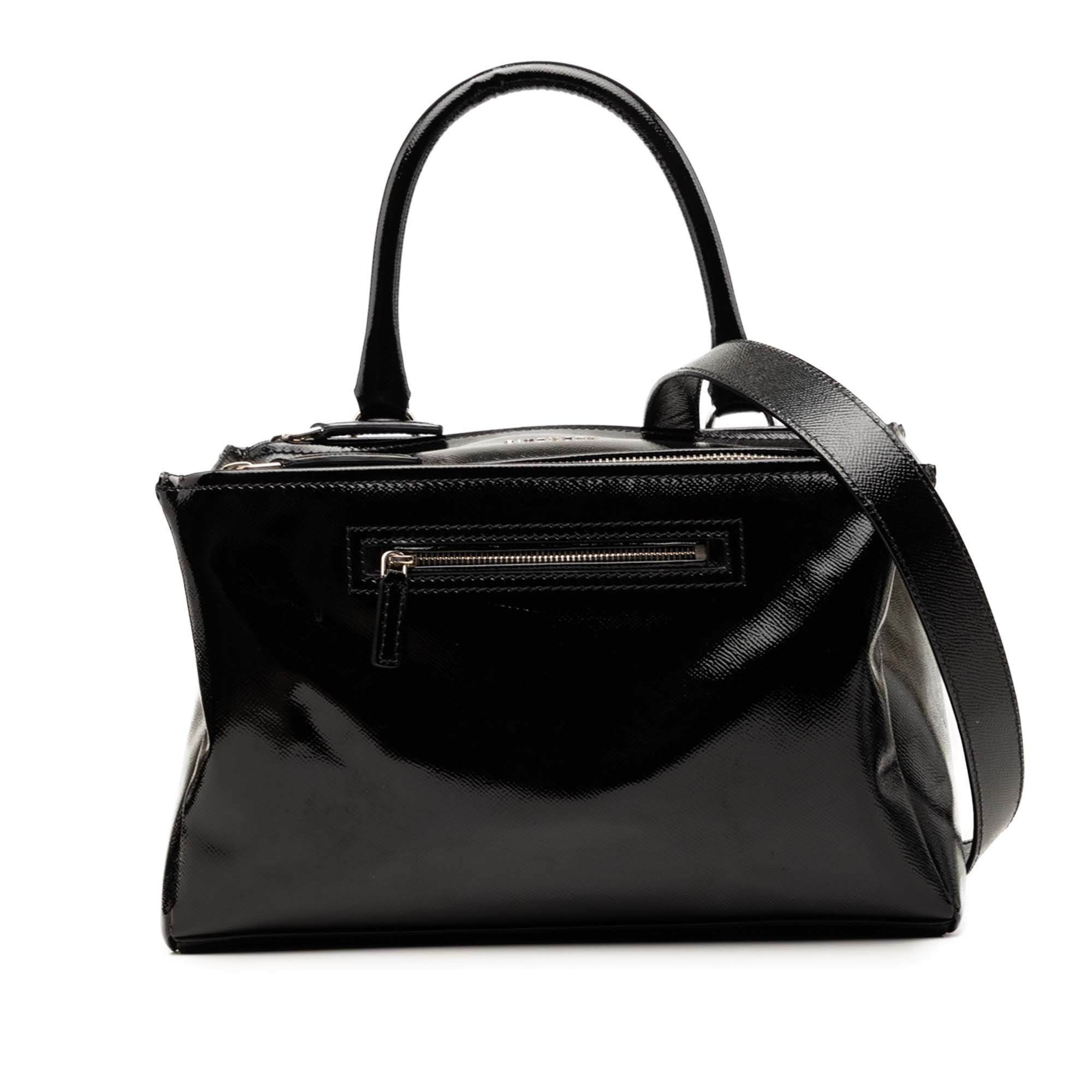 Medium Textured Patent Pandora Satchel - Image 1