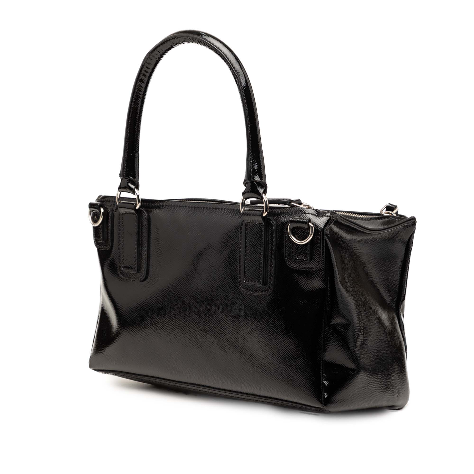 Medium Textured Patent Pandora Satchel - Image 2
