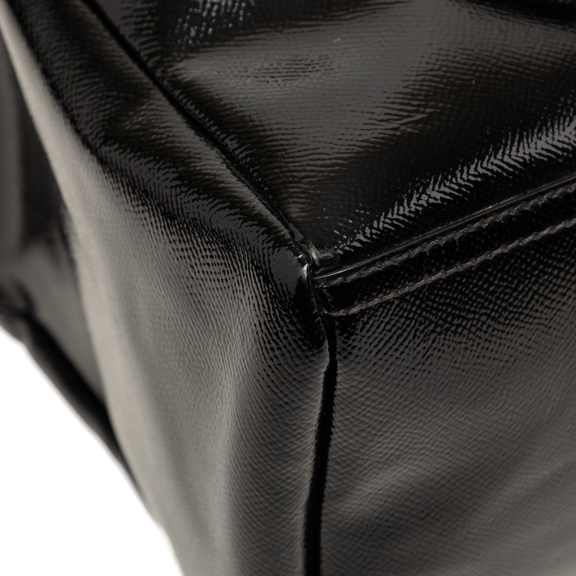 Medium Textured Patent Pandora Satchel - Image 8