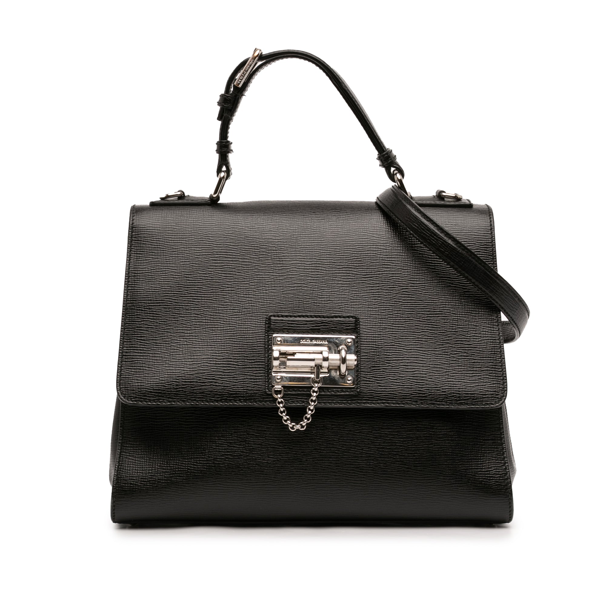 Large Textured Calfskin Miss Monica Top Handle Bag - Image 1