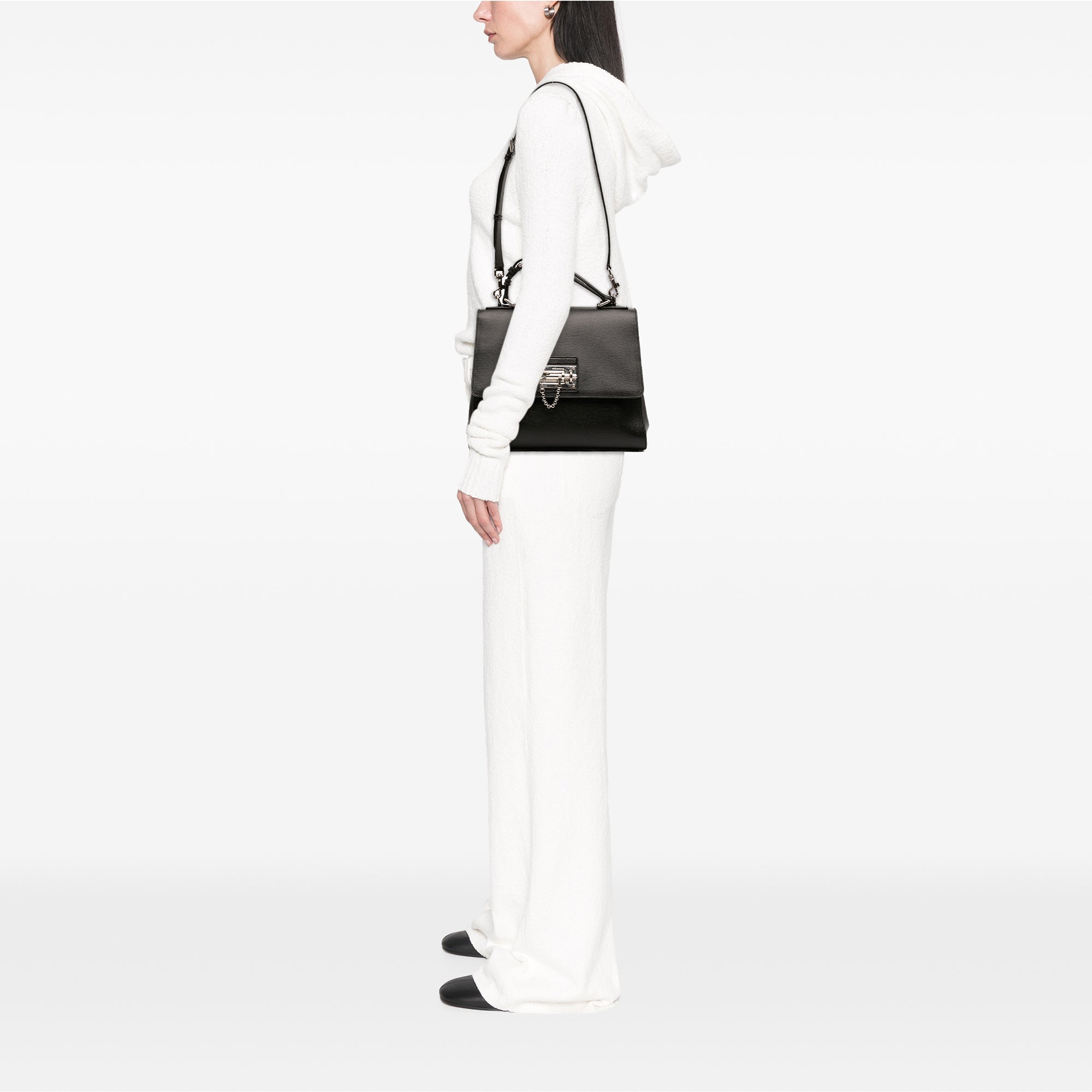 Large Textured Calfskin Miss Monica Top Handle Bag - Image 6