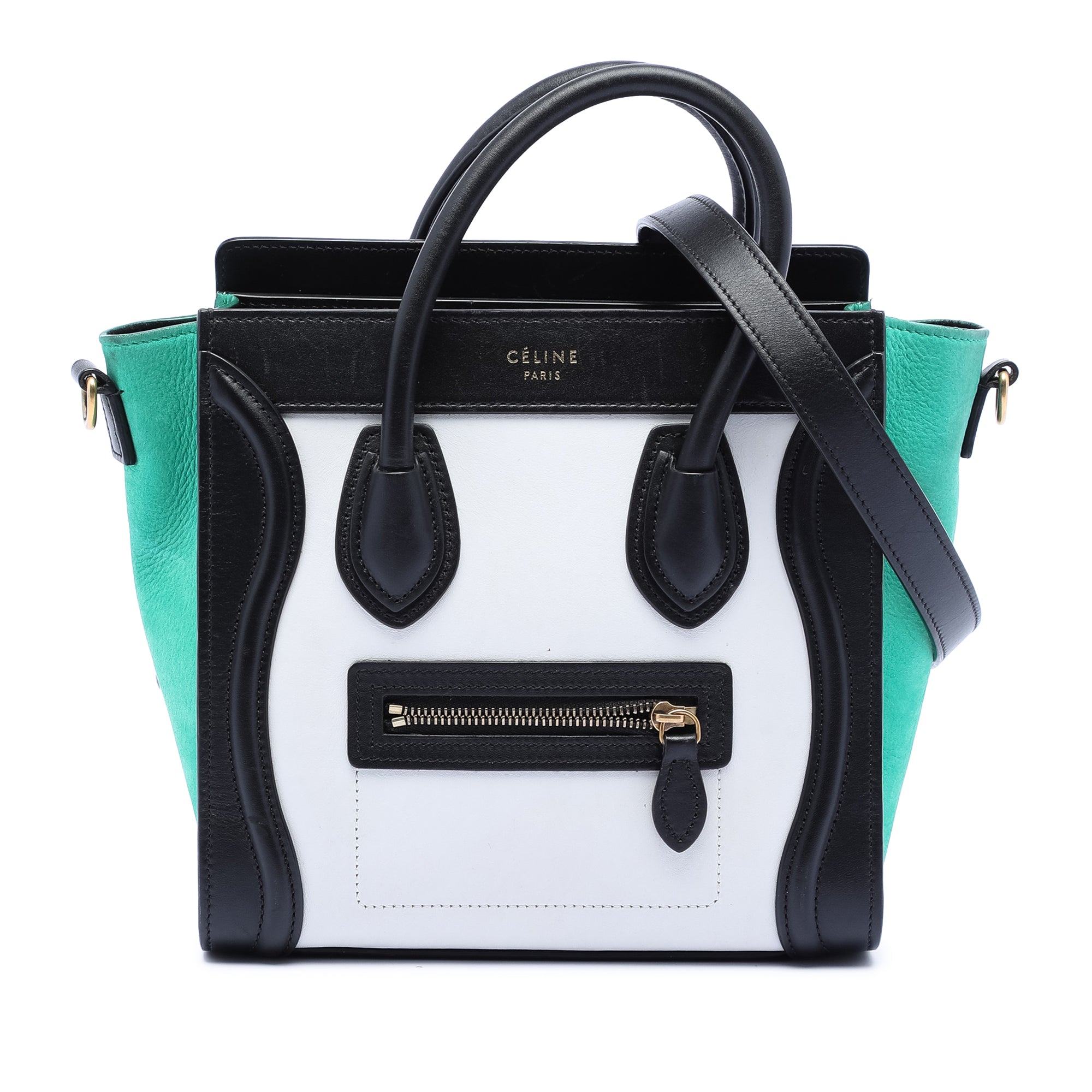Nano Tricolor Leather Luggage Tote - Image 1