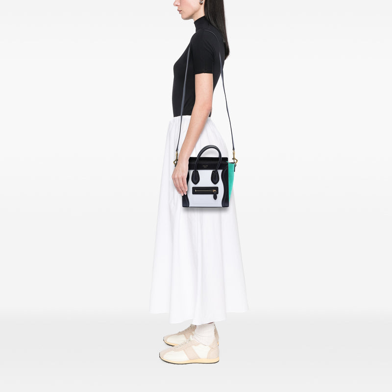 Nano Tricolor Leather Luggage Tote - Image 7