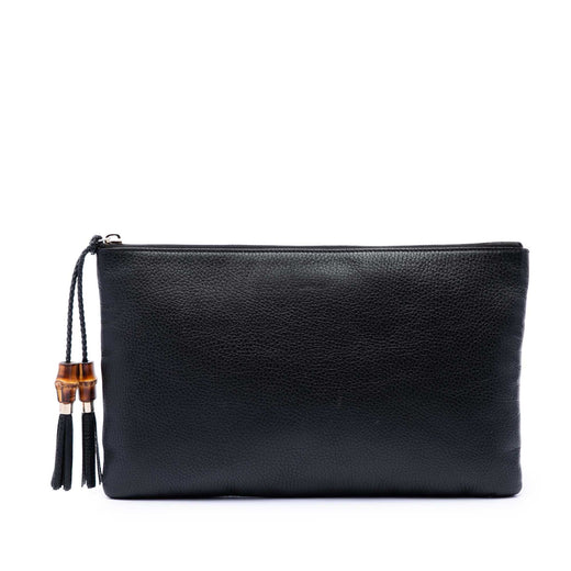 Calfskin Bamboo Tassel Clutch - Image 1