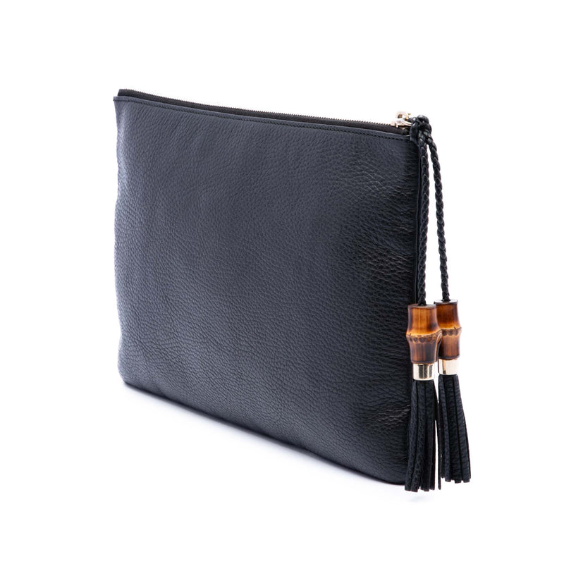 Calfskin Bamboo Tassel Clutch - Image 2