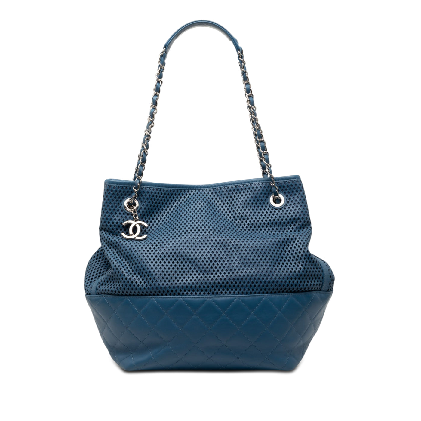 Perforated Calfskin Up In The Air North South Tote - Image 1