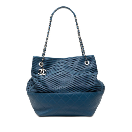 Perforated Calfskin Up In The Air North South Tote - Image 1