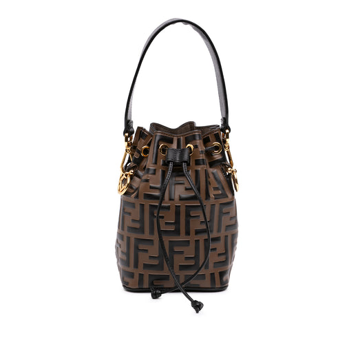 Mini FF 1974 Embossed Leather Mon Tresor Bucket Bag - Image 1