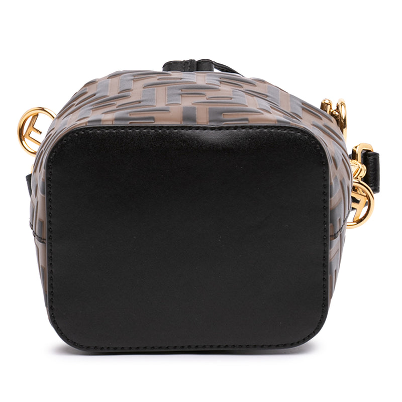 Mini FF 1974 Embossed Leather Mon Tresor Bucket Bag - Image 3