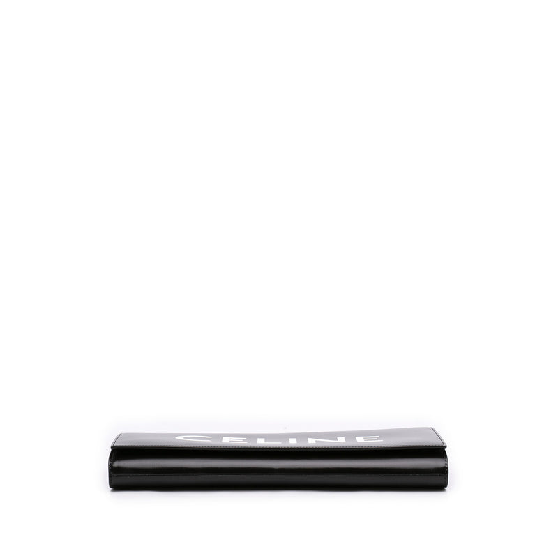 Leather Asymmetric Logo Clutch - Image 3