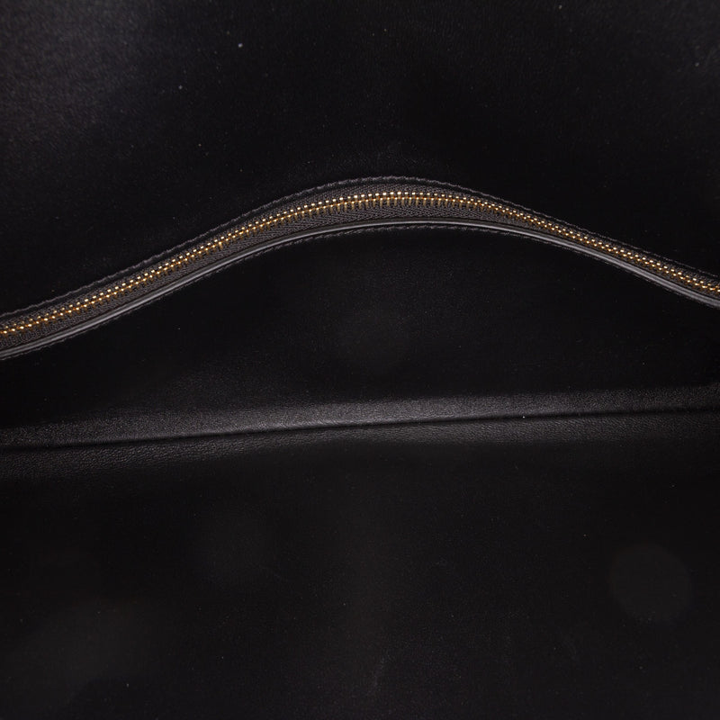 Leather Asymmetric Logo Clutch - Image 4