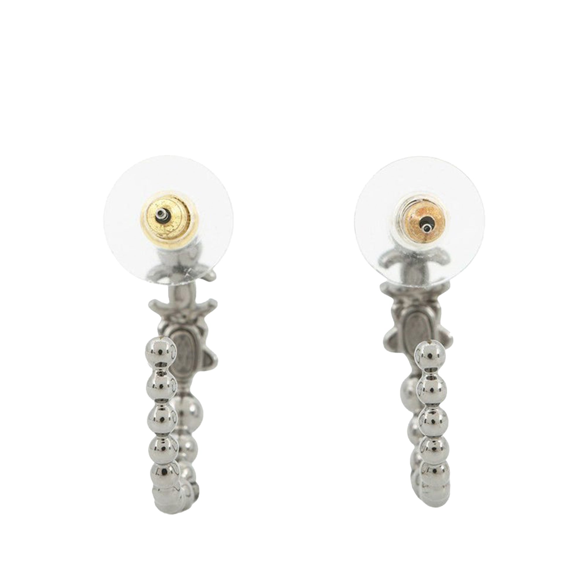 CC Silver Plated Crystal Star Push Back Earrings - Image 1