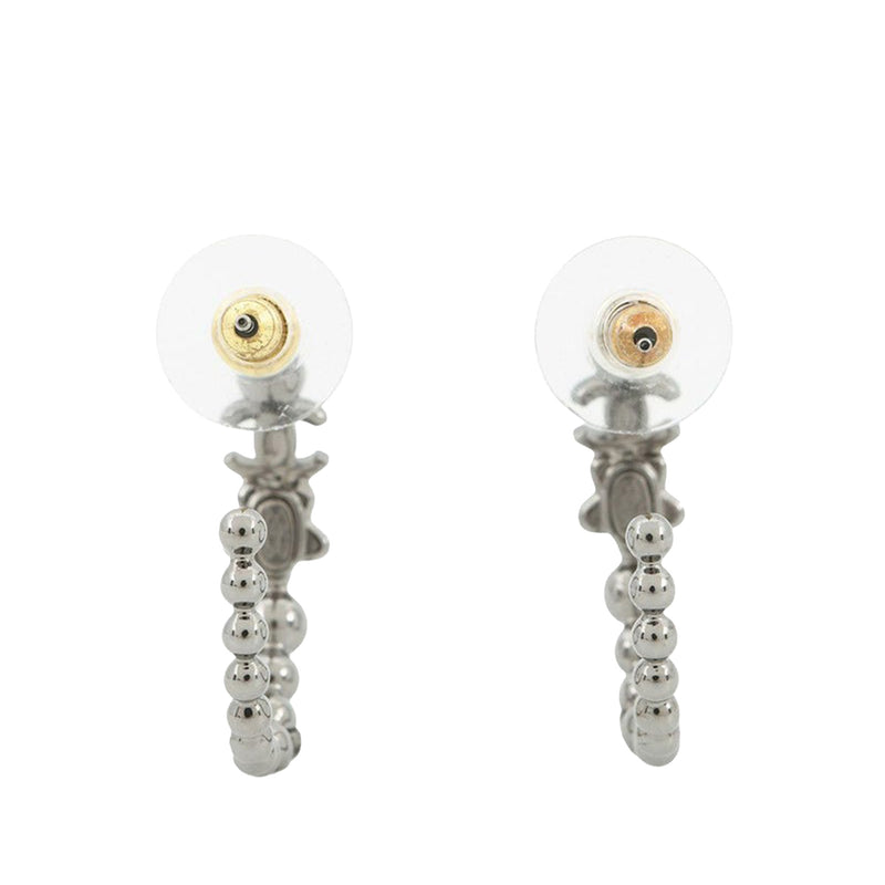 CC Silver Plated Crystal Star Push Back Earrings
