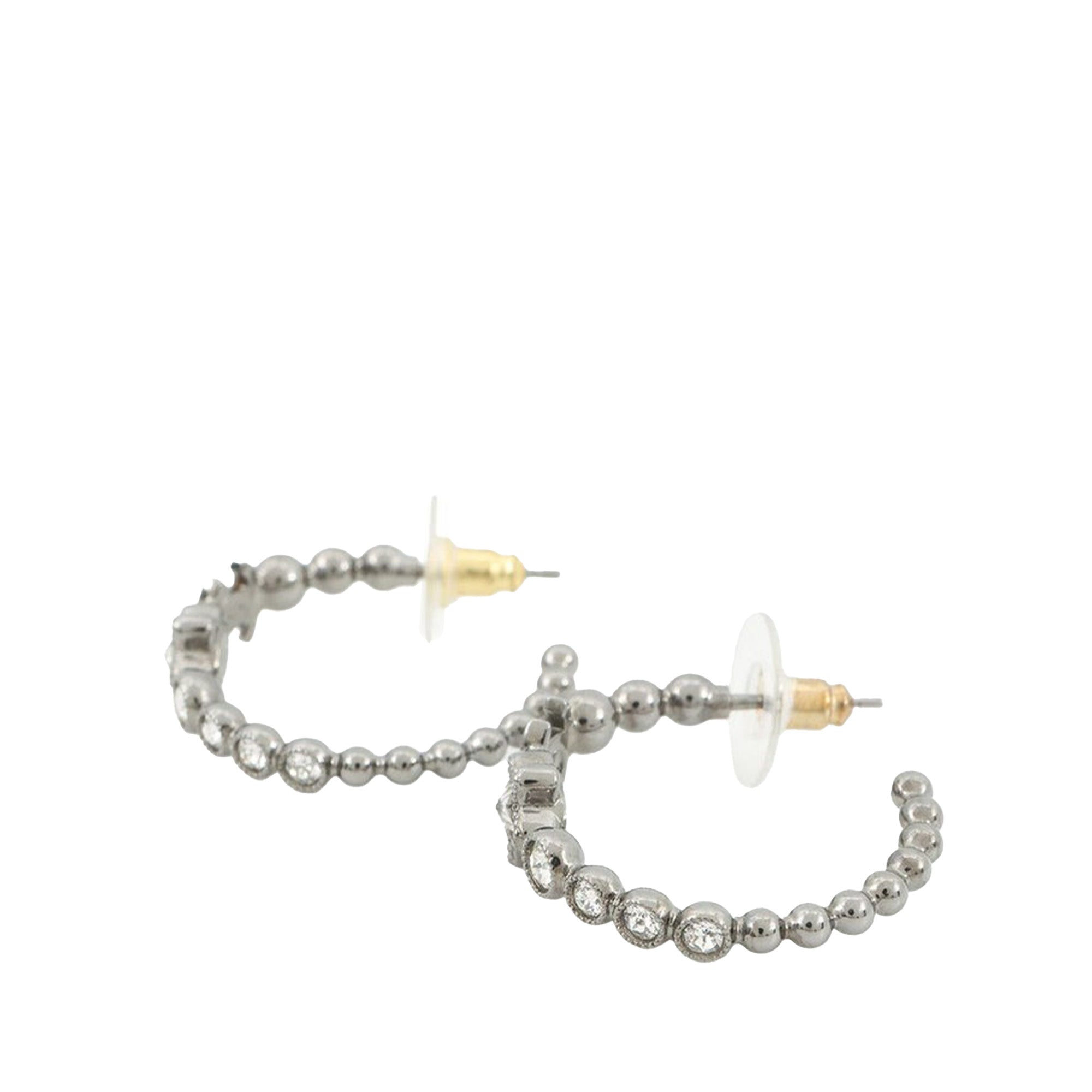 CC Silver Plated Crystal Star Push Back Earrings - Image 2