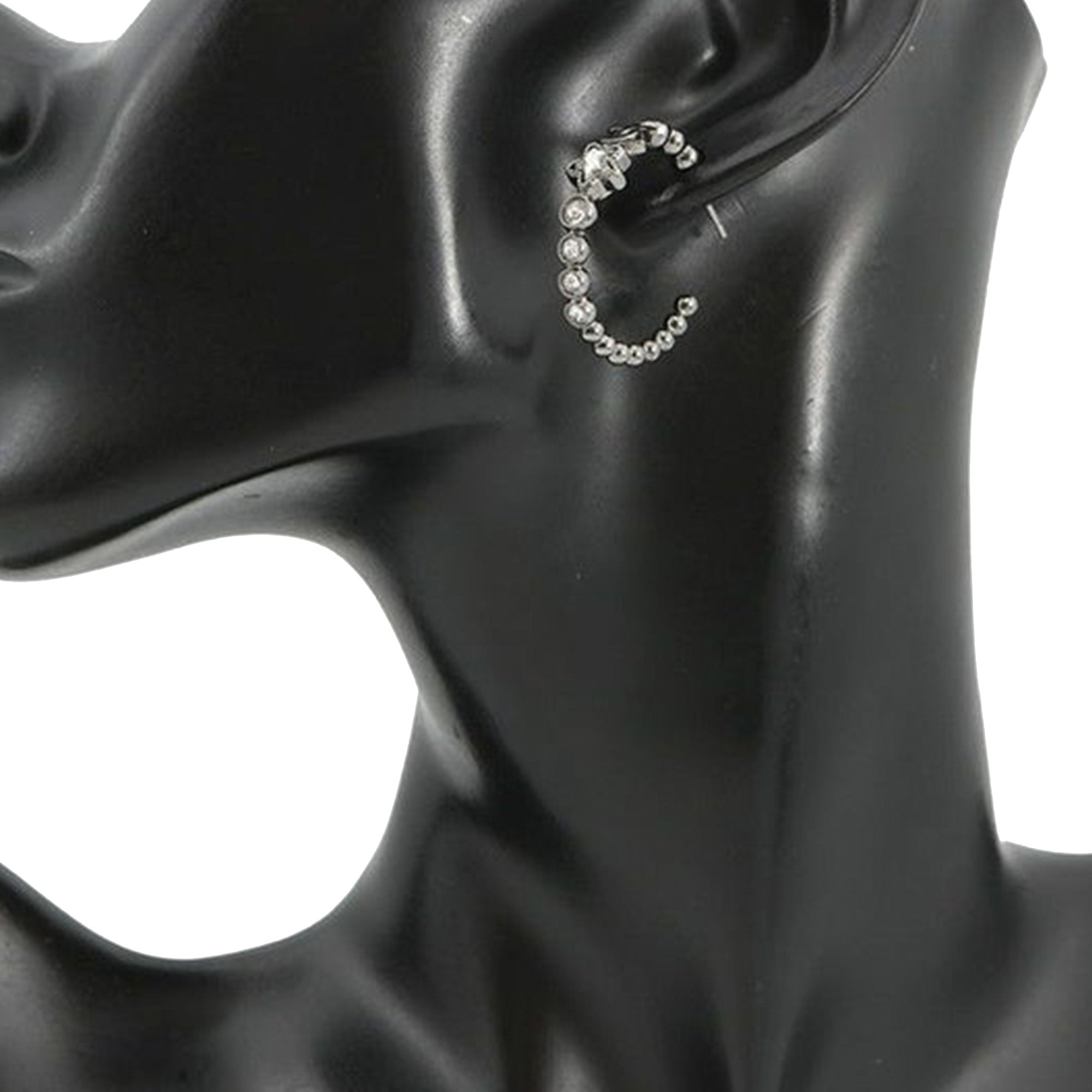 CC Silver Plated Crystal Star Push Back Earrings - Image 7