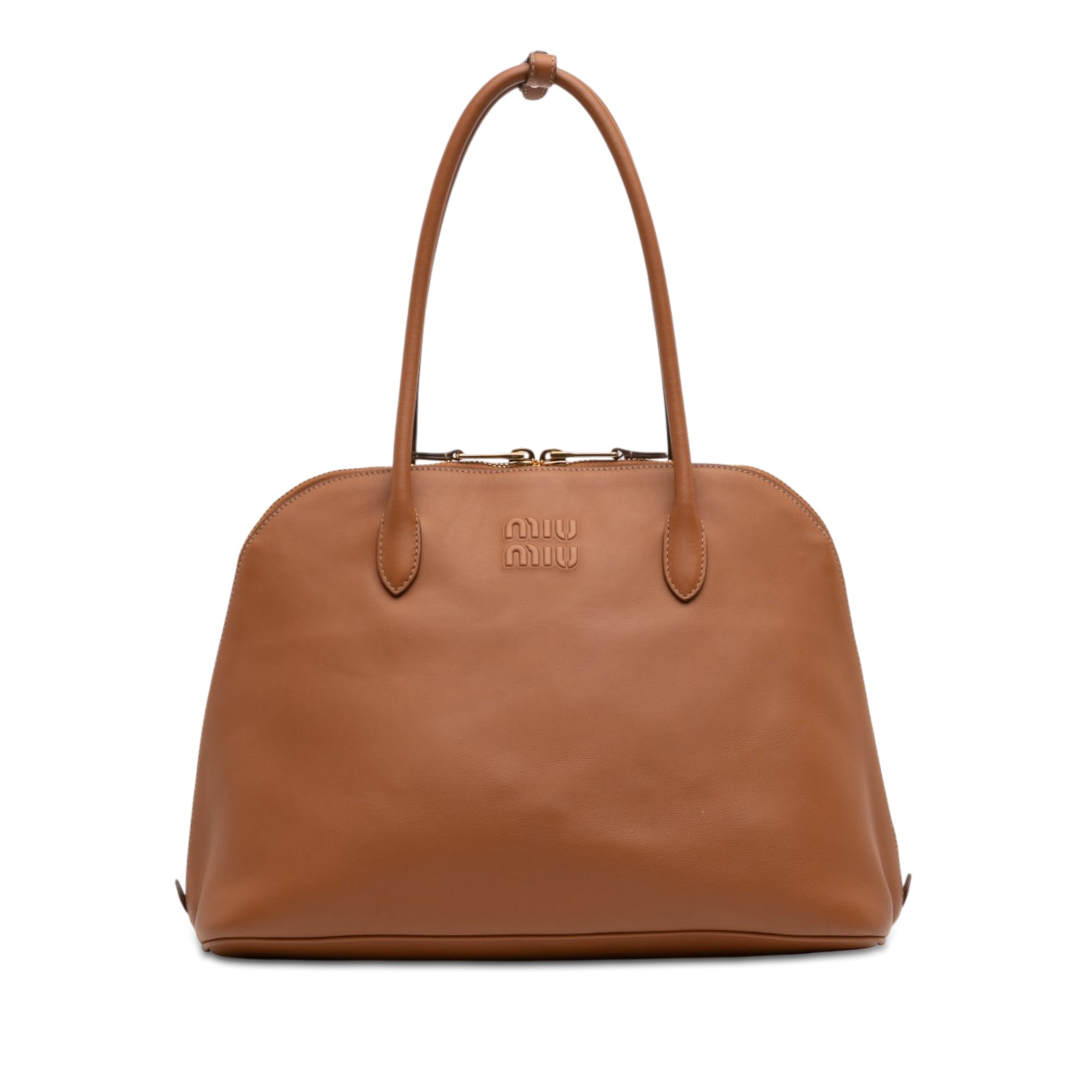 Softy Calfskin Embossed Logo Shoulder Bag - Image 1
