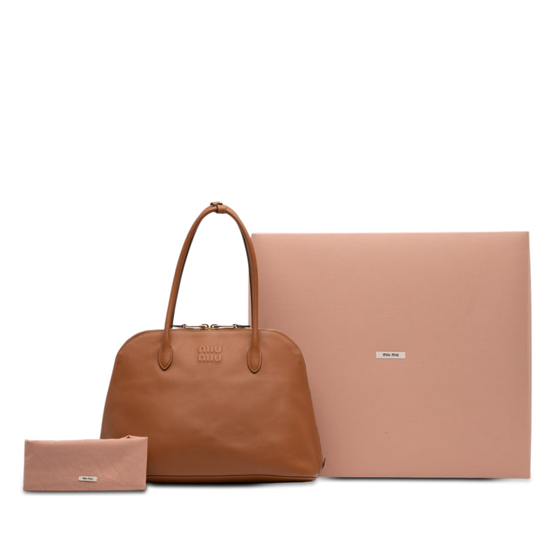 Softy Calfskin Embossed Logo Shoulder Bag - Image 7