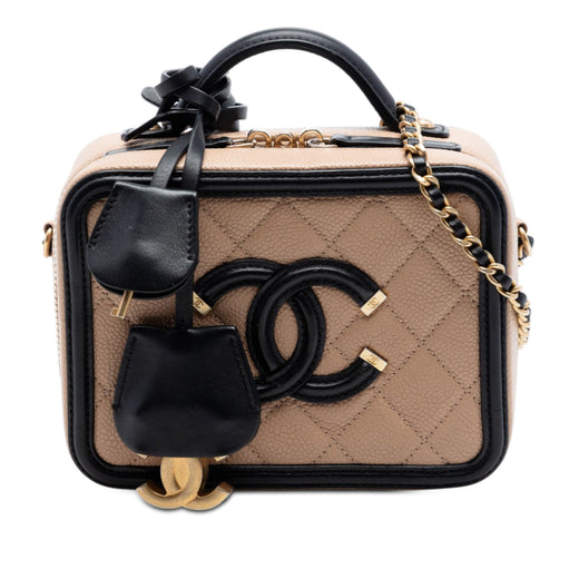 Small Bicolor Caviar CC Filigree Vanity Case - Image 1