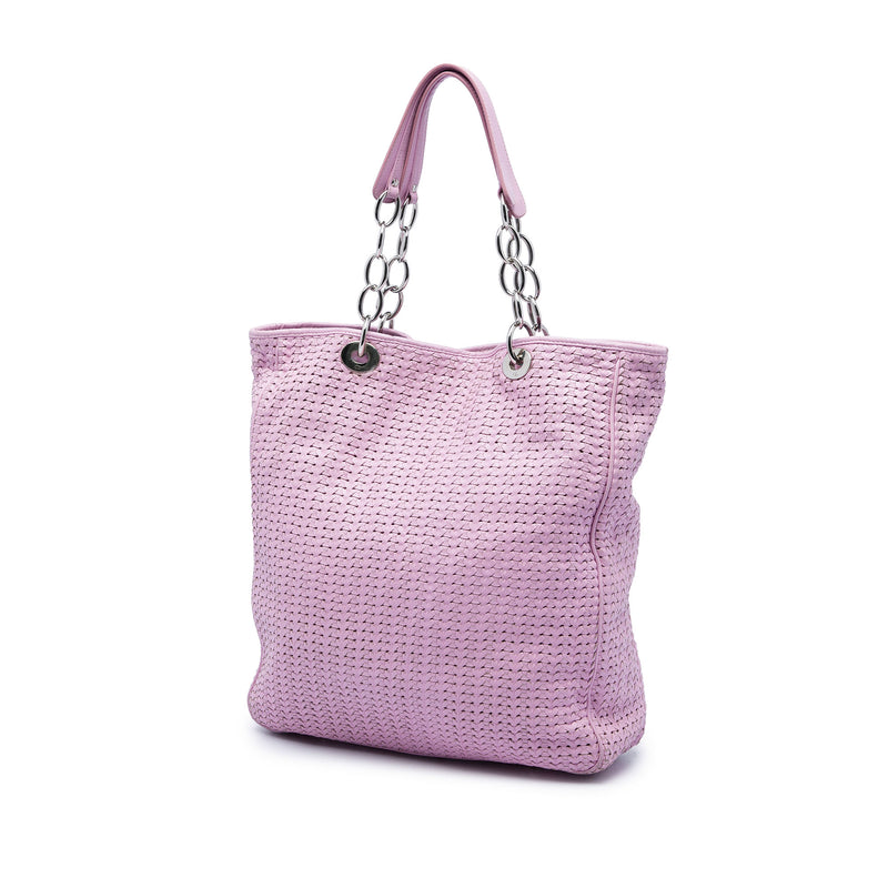 Large Woven Lambskin Lady Dior Soft Shopping Tote - Image 2
